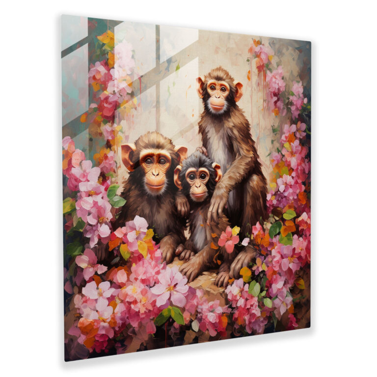 3 Monkey Glass Print - 3 Monkey, Modern Art, Artwork, Glass Wall Art