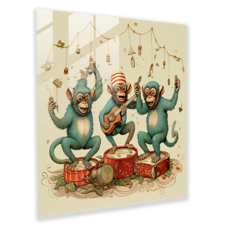 3 Monkey Glass Art Print - 3 Monkey, Glass Print, Glass Wall Art, 3 Monkey