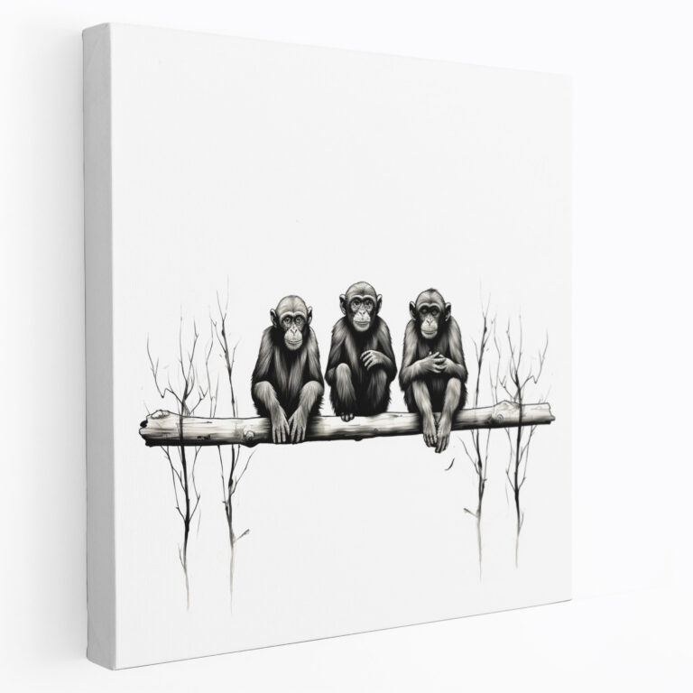 3 Monkey Canvas Print - 3 Monkey, Canvas, 3 Monkey, Wall Art