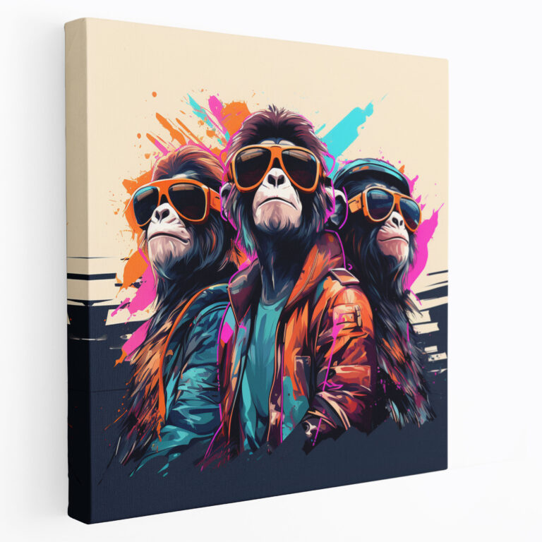 3 Monkey Canvas Print - 3 Monkey, Wall Art, Canvas Print, Trendy