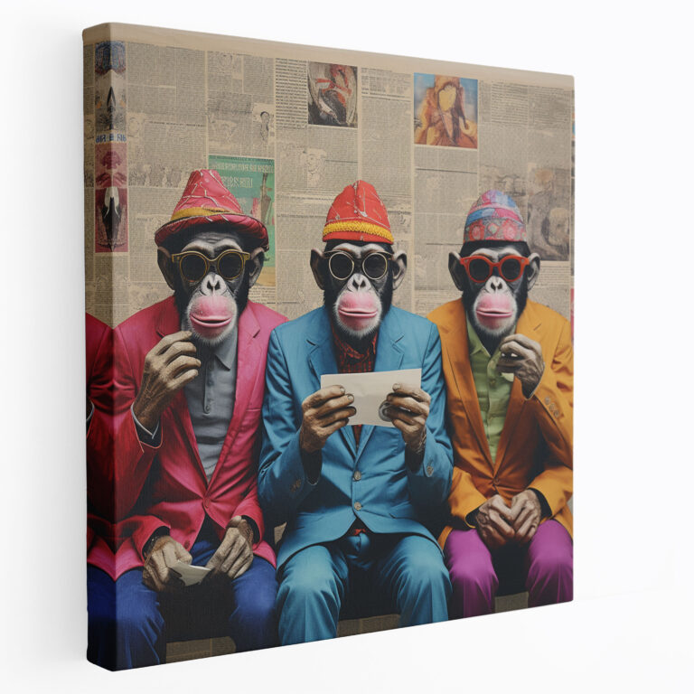 3 Monkey Canvas Print - 3 Monkey, Creativity, 3 Monkey, Wall Decoration
