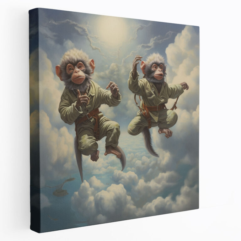 3 Monkey Surreal Canvas Print - 3 Monkey, Wall Art, Canvas Print, Wonder