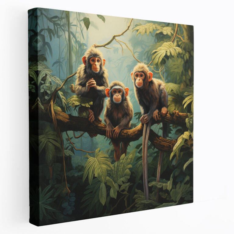 3 Monkey Canvas Print - 3 Monkey, Home Decoration, Wall Decoration, Monkeys