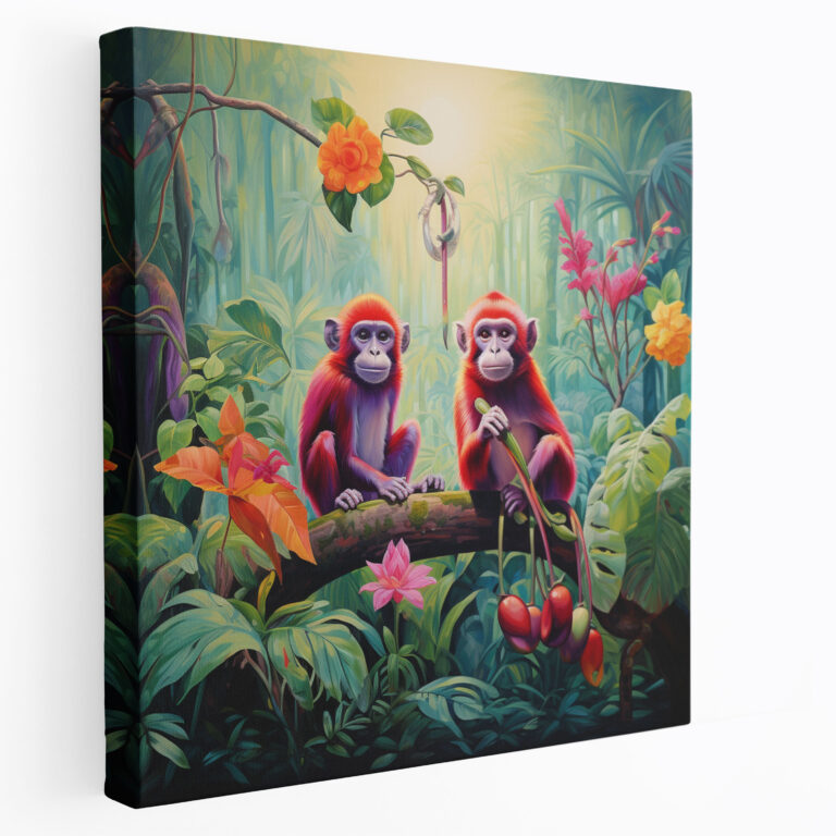 Tropical Jungle 3 Monkey Canvas Print - 3 Monkey, Home Decoration, Canvas, Wall Decoration