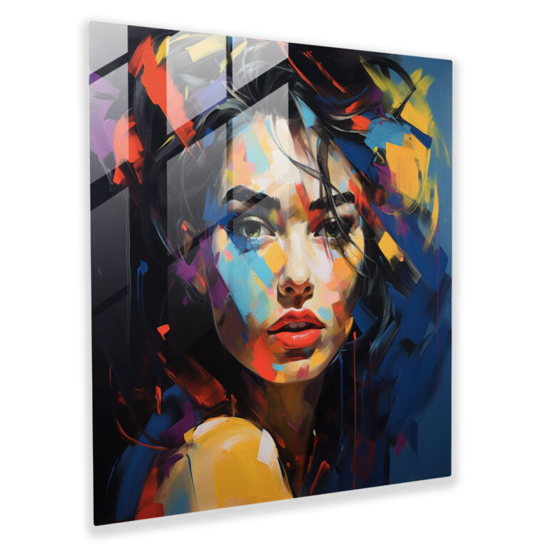 Emotive Portraits Glass Print: Expressionist Artwork