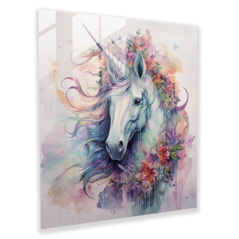 Whimsical Unicorn Glass Print Home Decoration