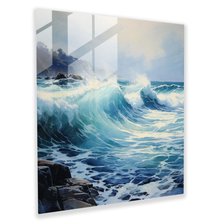 Ocean Serenity Glass Print: Captivating Seascape Wall Art