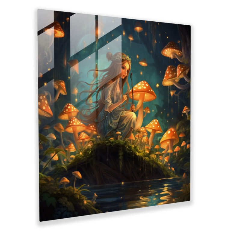 Enchanted Whimsy Glass Wall Art - Fantasy Journey Through Enchanted Forest - Home Decoration
