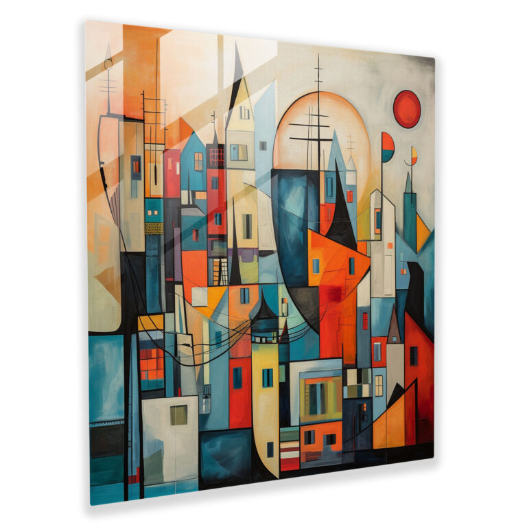 Artistic Impressions Glass Print - Picasso Abstract Urban Glass Wall Art