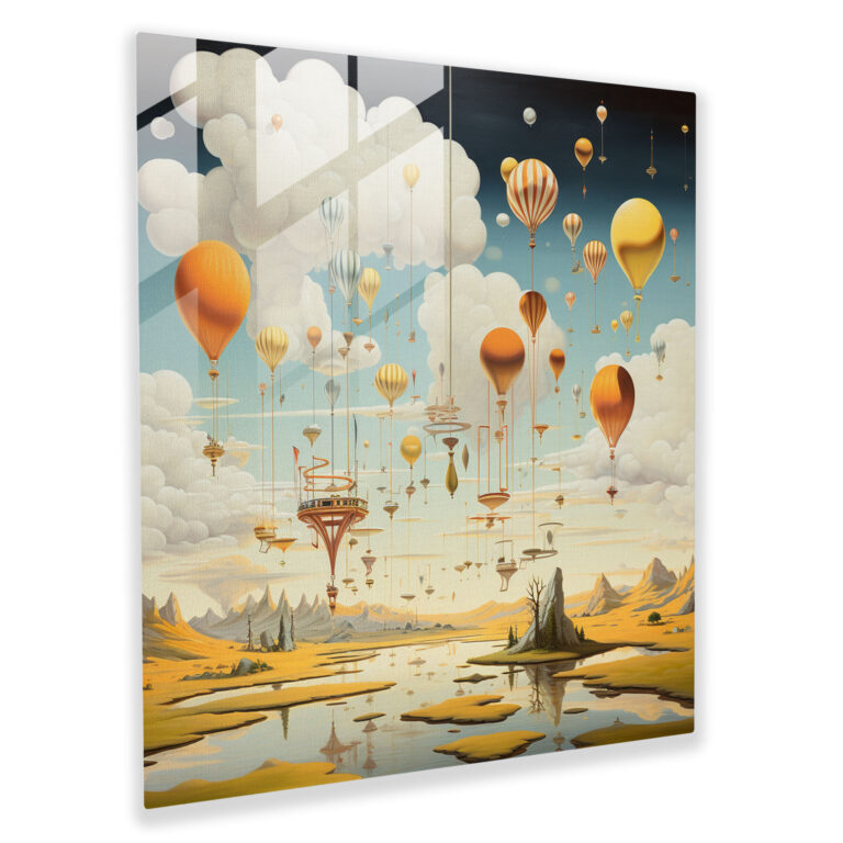 Enigmatic Impressions Glass Print - Surrealism Dreamscape Glass Wall Art