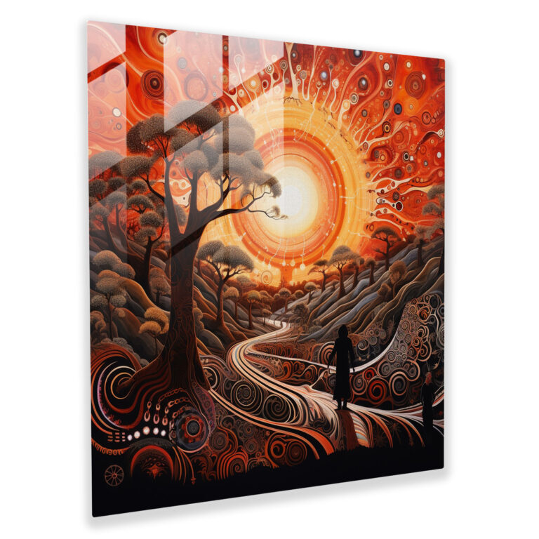 Dreamtime Storytelling Glass Print - Aboriginal, Wall Decoration, Glass Art, Dreamtime Storytelling