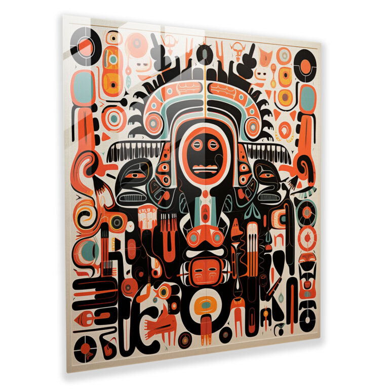 Indigenous Art Symbols Glass Print - Aboriginal, Glass Wall Art, Cultural Symbolism, Home Decoration