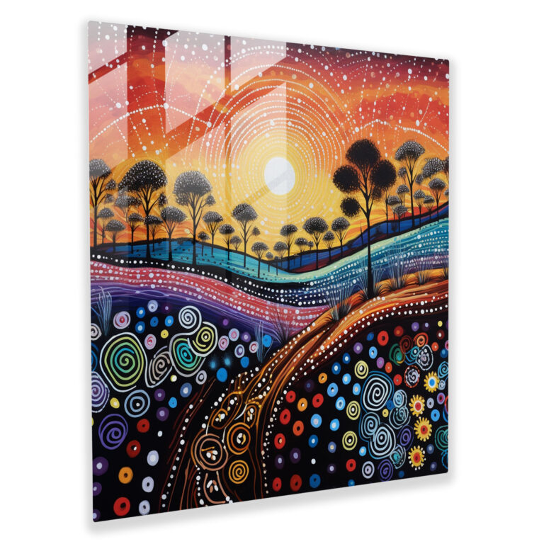 Aboriginal Dot Painting Glass Print - Aboriginal, Aboriginal, Glass Art, Glass Print