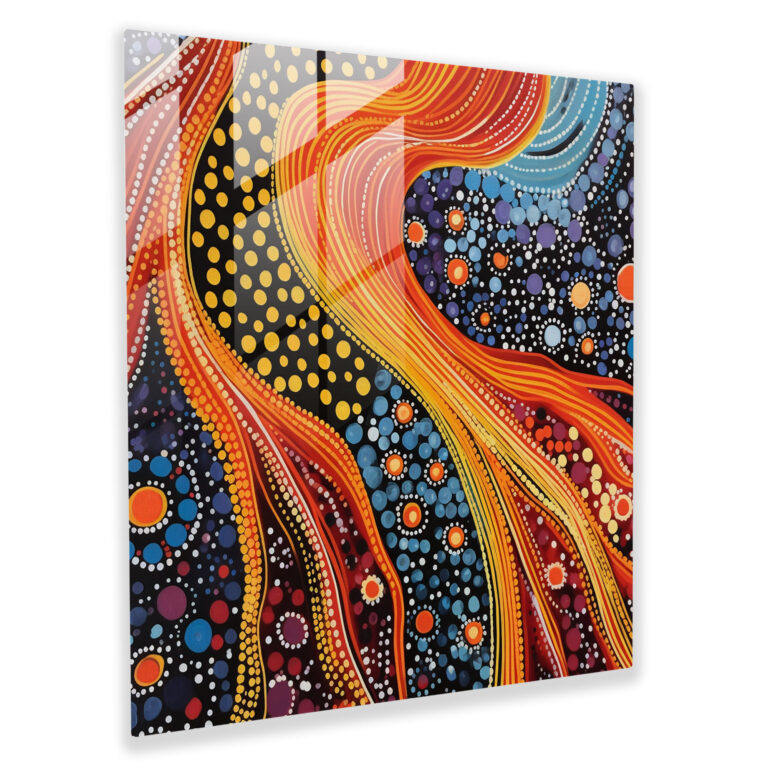 Contemporary Aboriginal Print Glass Print - Aboriginal, Modern Art, Aboriginal, Home Decoration