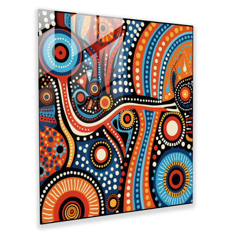Interconnectedness Glass Print - Aboriginal, Glass Art, Modern Art, Glass Wall Art