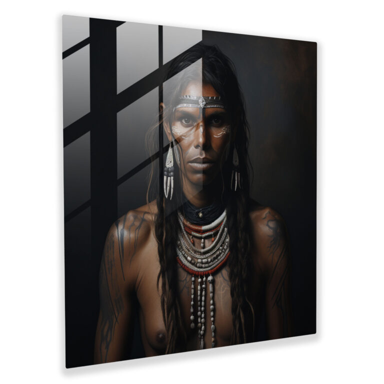 Strength And Resilience Glass Print - Aboriginal, Strength And Resilience, Aboriginal, Indigenous-Inspired Portrait