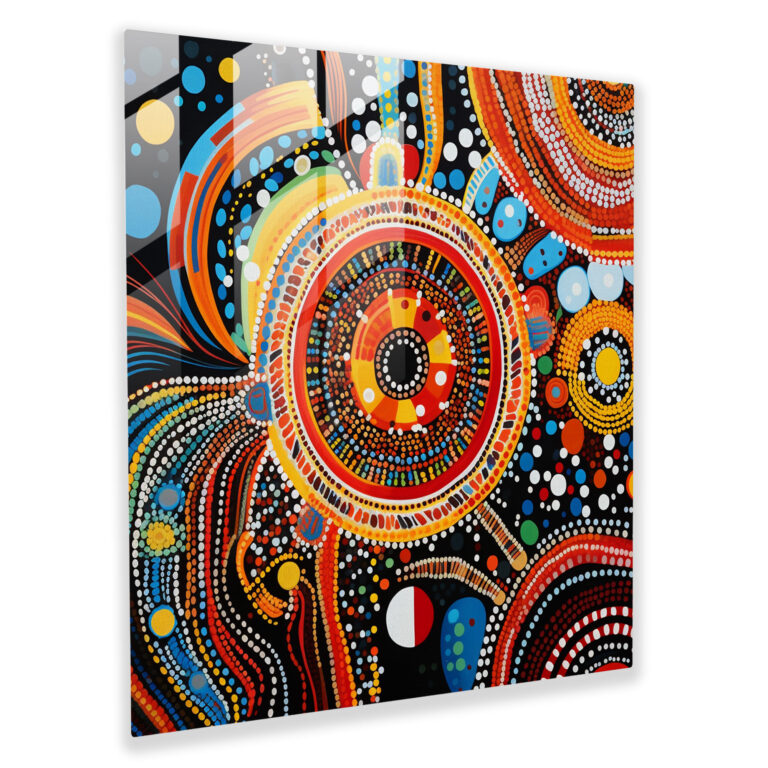 Contemporary Aboriginal Glass Print - Aboriginal, Glass Art, Aboriginal, Wall Decoration