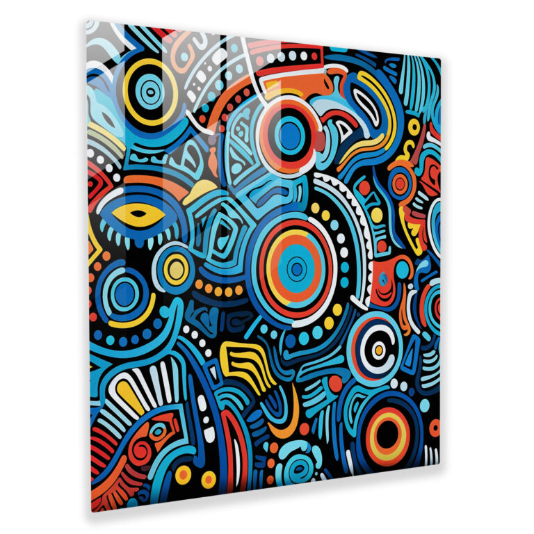 Tribal Aboriginal Glass Wall Art - Aboriginal, Aboriginal, Home Decoration, Tribal Art