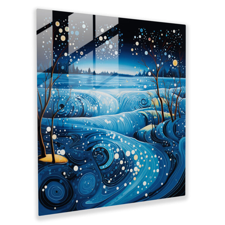 Ocean Reflections Glass Print - Aboriginal, Elegance, Calming, Ocean Artwork