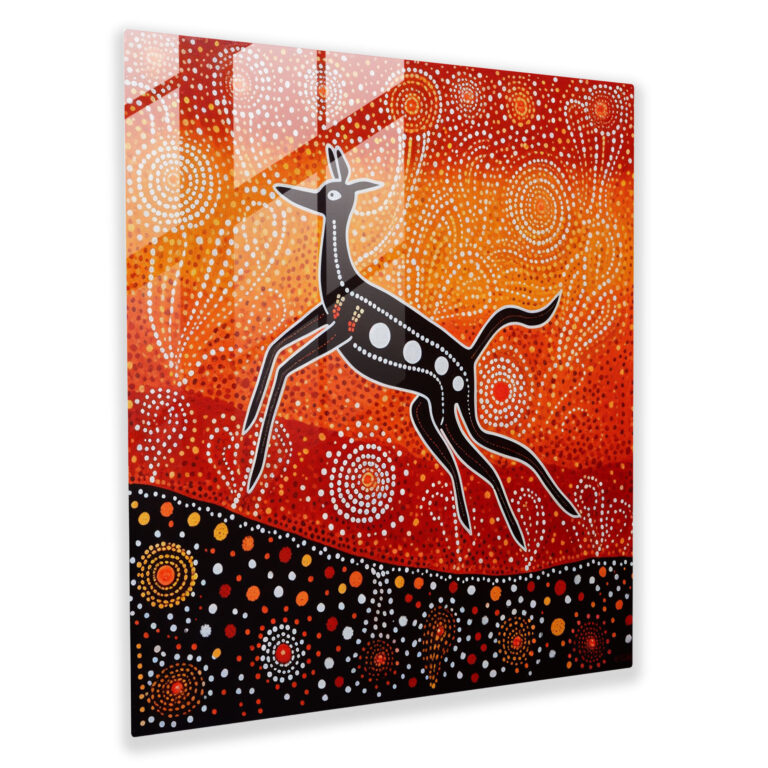 Aboriginal Dot Painting Glass Print - Aboriginal, Cultural Significance, Home Decoration, Glass Print