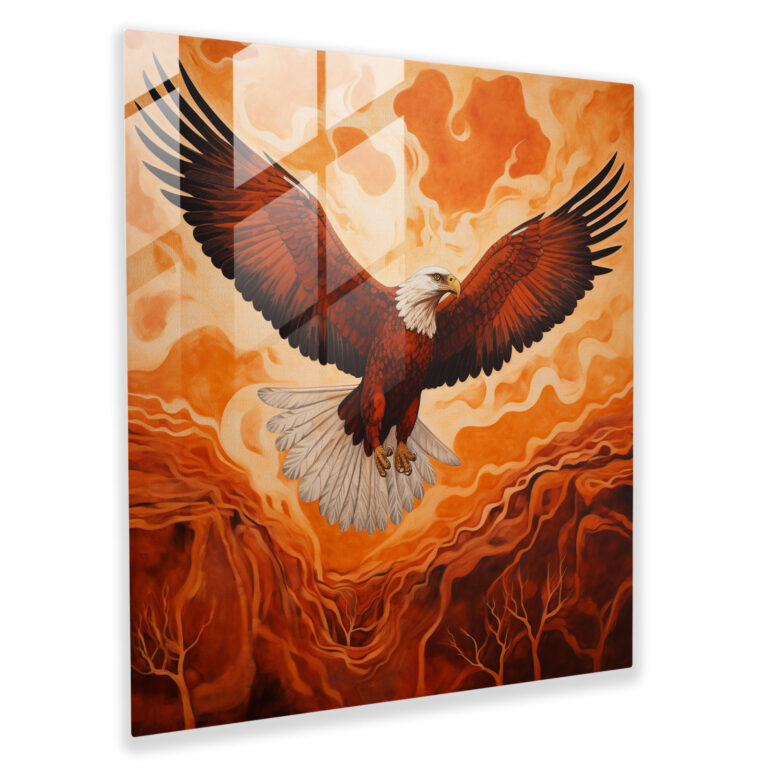 Indigenous Australian Eagle Glass Print - Aboriginal, Aboriginal, Symbolizing Freedom, Glass Print