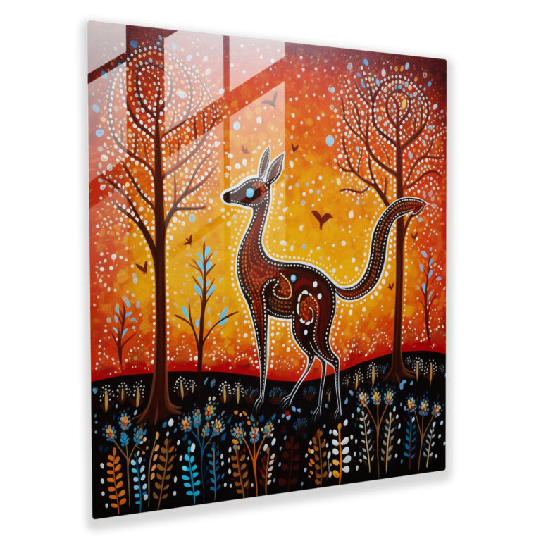 Aboriginal Dot Painting Glass Print - Aboriginal, Glass Art, Modern Art, Wall Decoration