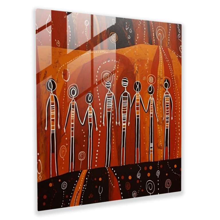 Spiritual Ancestors Glass Print - Aboriginal, Modern Art, Aboriginal, Home Decoration