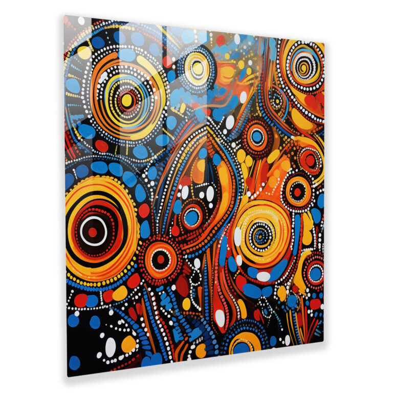 Fusion Of Aesthetics Glass Print - Aboriginal, Glass Wall Art, Abstract Forms, Glass Print