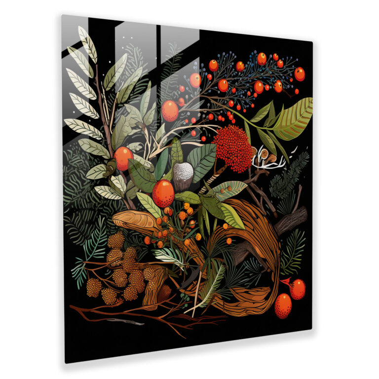 Bush Tucker Glass Print - Aboriginal, Glass Print, Home Decoration, Bush Tucker