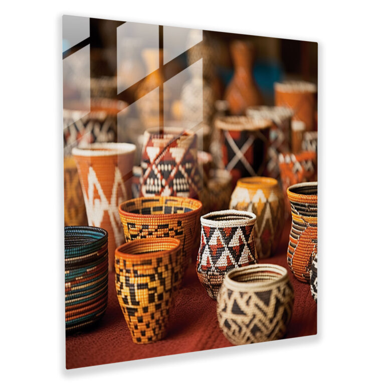 Aboriginal Basket Weave Glass Print - Aboriginal, Modern Art, Aboriginal, Glass Print