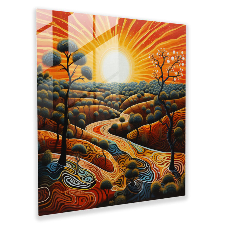 Outback Beauty Glass Wall Art - Aboriginal, Beauty, Home Decoration, Wall Decoration