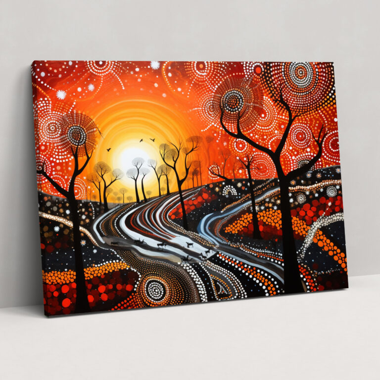 Modern Aboriginal Canvas Print - Fusion Of Tradition And Contemporary - Aborginal, Canvas Wall Art, Wall Decoration, Wall Art