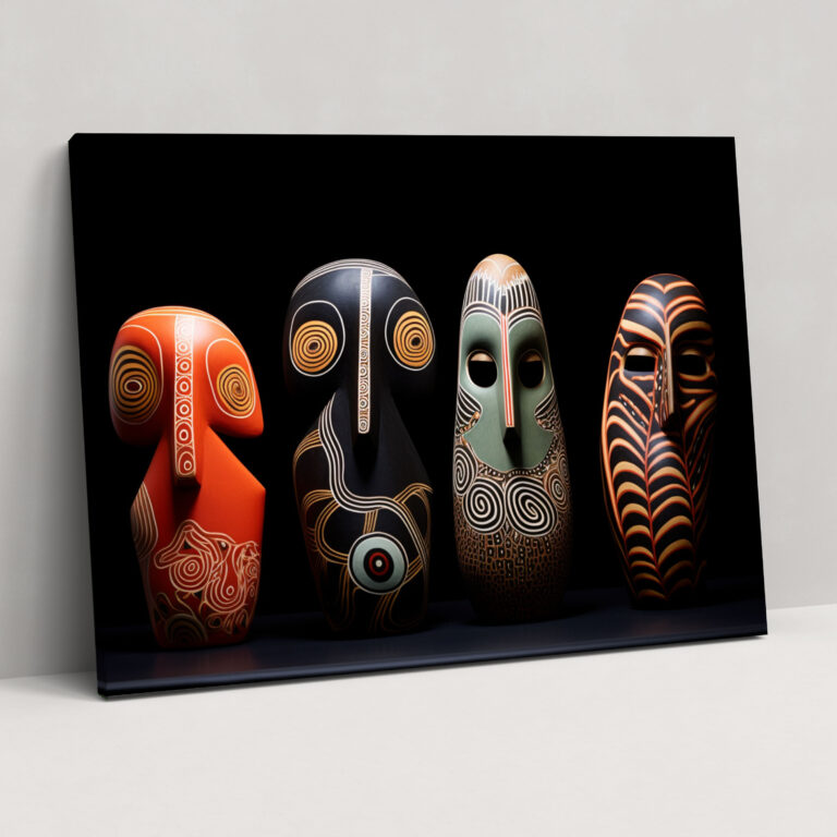 Contemporary Aboriginal Wall Art - Modern Sculptural Expression - Aborginal, Canvas Wall Art, Contemporary Art, Canvas