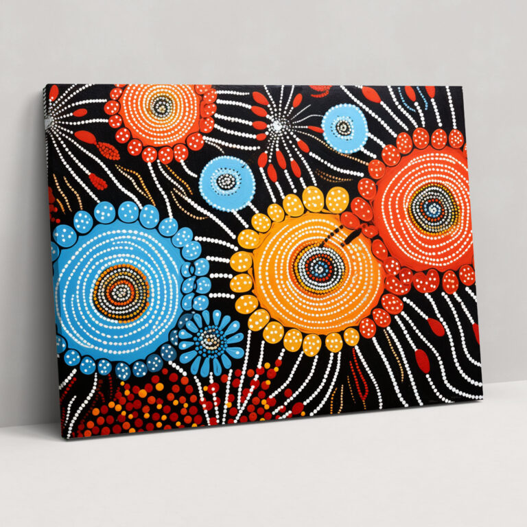 Aboriginal Canvas Print: Spiritual Connection - Aborginal, Home Decoration, Indigenous Art, Canvas Wall Art