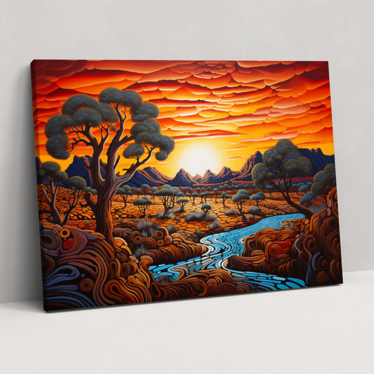 Aboriginal Landscape Canvas Print - Aborginal, Wall Art, Canvas Print, Aboriginal