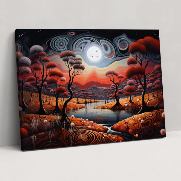 Aboriginal Dreamscapes Canvas Print - Aborginal, Dream-Like Landscapes, Canvas Wall Art, Canvas