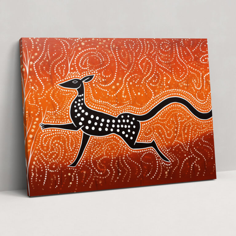 Aboriginal Dot Painting Canvas Print - Aborginal, Canvas, Outback, Kangaroo