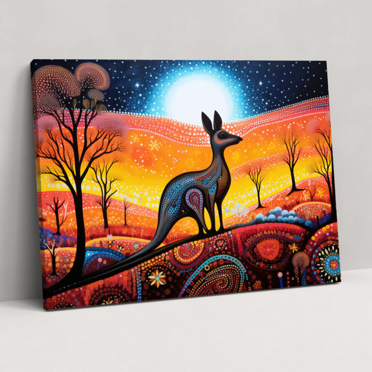 Aboriginal Dot Art Canvas Print - Aborginal, Aboriginal, Indigenous Dot Art, Canvas Wall Art