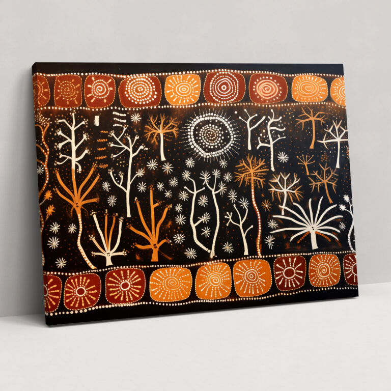 Traditional Aboriginal Bark Painting - Aborginal, Canvas Wall Art, Storytelling, Ancestral Stories
