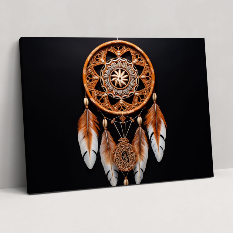 Aboriginal Dreamcatcher Wall Art - Aborginal, Canvas Print, Wall Decoration, Earthy Tones