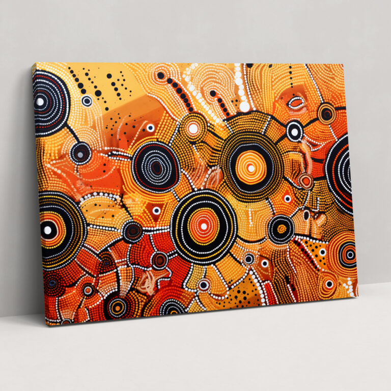 Contemporary Aboriginal Fusion Canvas Print - Aborginal, Wall Decoration, Contemporary Aboriginal Art, Canvas Print