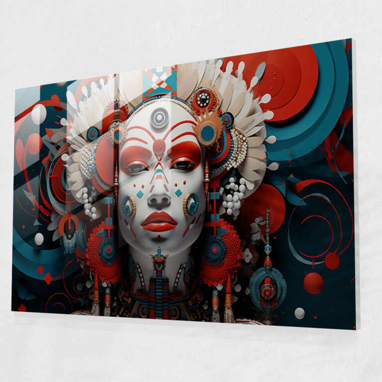 Aboriginal Futuristic Glass Print - Aborginal, Futuristic, Mystique, Surreal