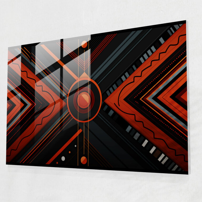 Aboriginal Geometric Glass Print - Aborginal, Tribal Patterns, Home Decoration, Minimalist