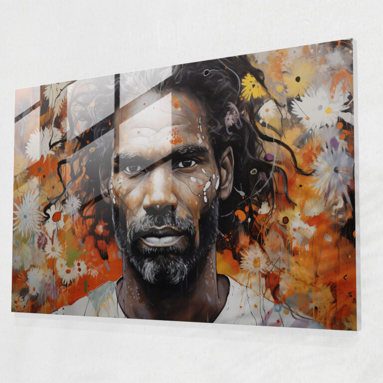 Aboriginal Glass Print - Cultural Identity - Aborginal, Aboriginal, Wall Decoration, Glass Art