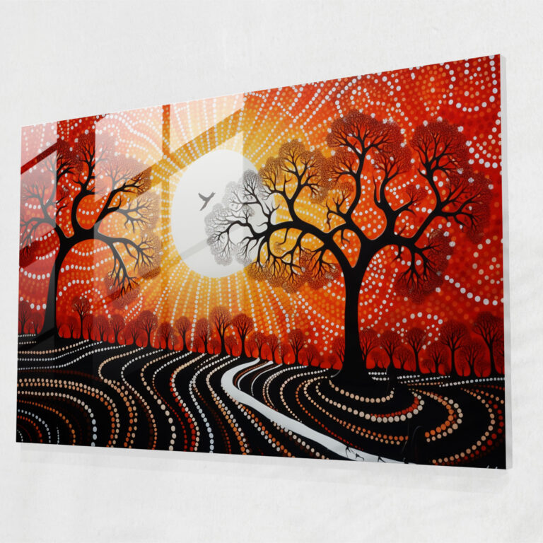 Aboriginal Glass Print: Dreamtime Creation - Aborginal, Indigenous Beauty, Glass Wall Art, Aboriginal
