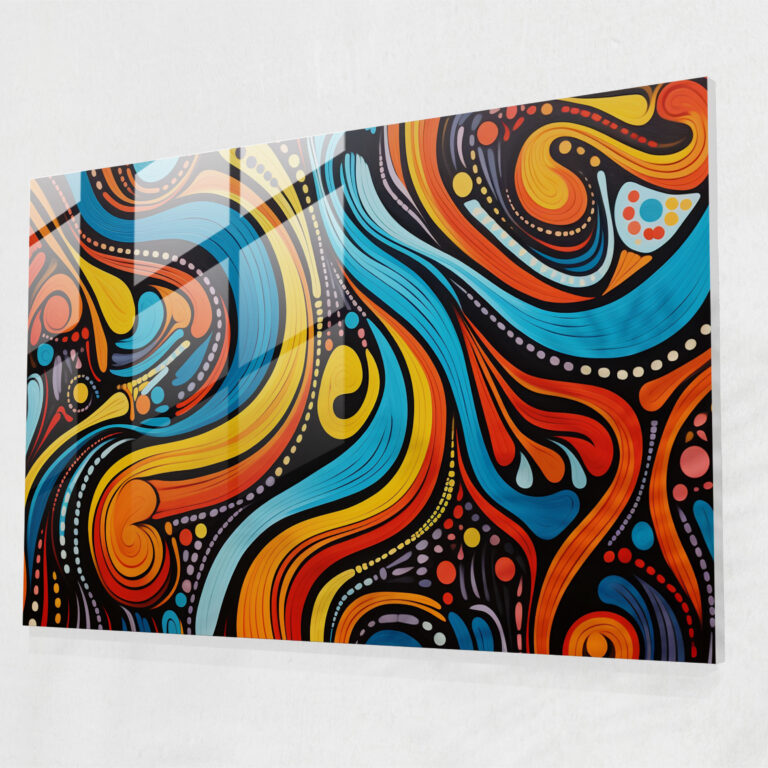Aboriginal Glass Print: Resilient Spirit - Aborginal, Wall Decoration, Resilience, Strength