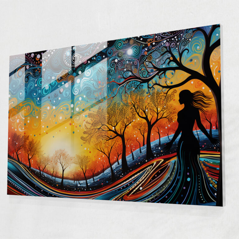 Aboriginal Glass Art: Rhythms Of Life - Aborginal, Vibrant, Home Decoration, Glass Art