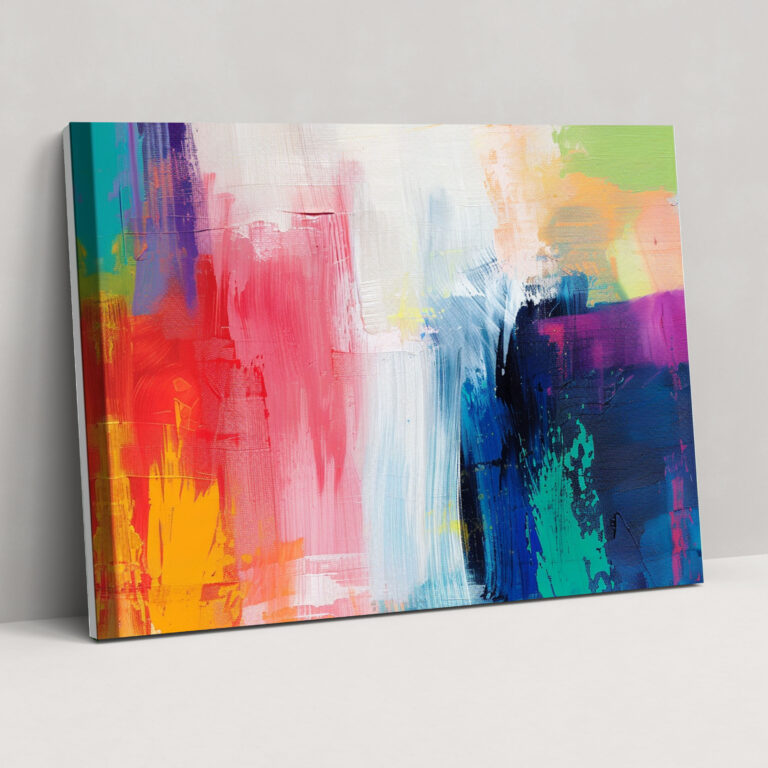 Abstract Art Canvas Print - Vibrant Brush Strokes - Abstract Art, Wall Art, Canvas Wall Art, Home Decoration