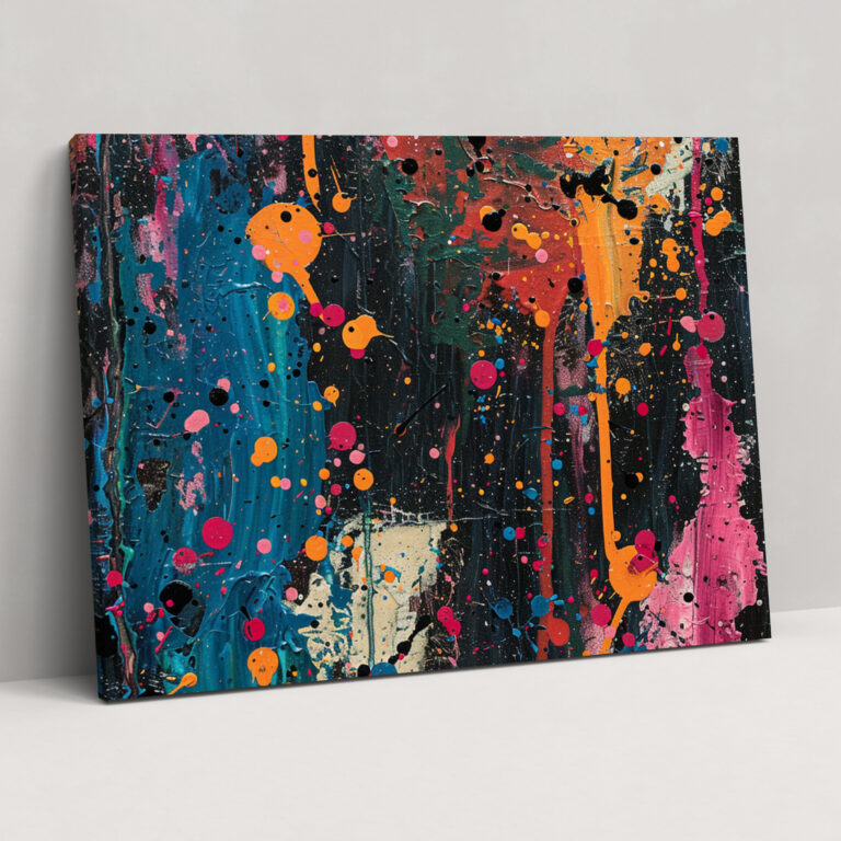 Abstract Art Wall Art - Splatter Paint Design - Abstract Art, Canvas, Wall Decoration, Home Decoration