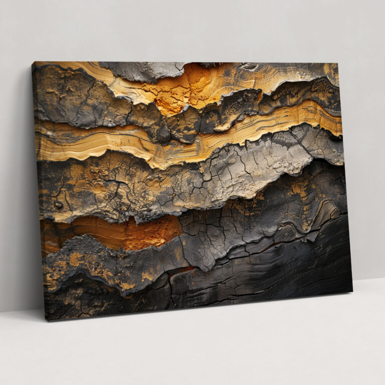 Earthy Abstract Art Wall Art - Abstract Art, Wall Art, Textured Layers, Canvas Wall Art